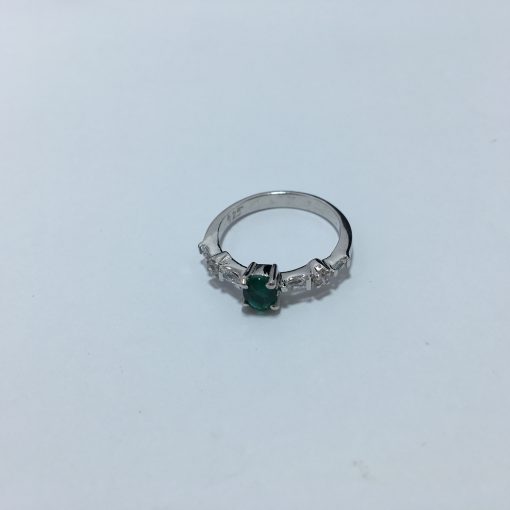 Emerald Silver Women Ring - Image 2