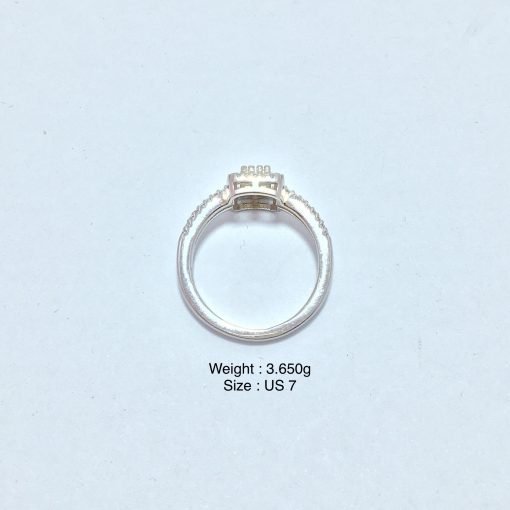 Diamond Style Silver Ring - Image 2