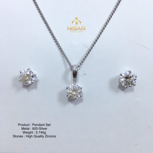 6 Claws 925 Silver Pendant Set