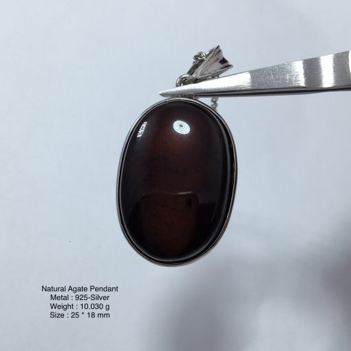 Natural Agate Pendant & Chain - Image 3
