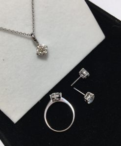 Moissanite Pendant Set