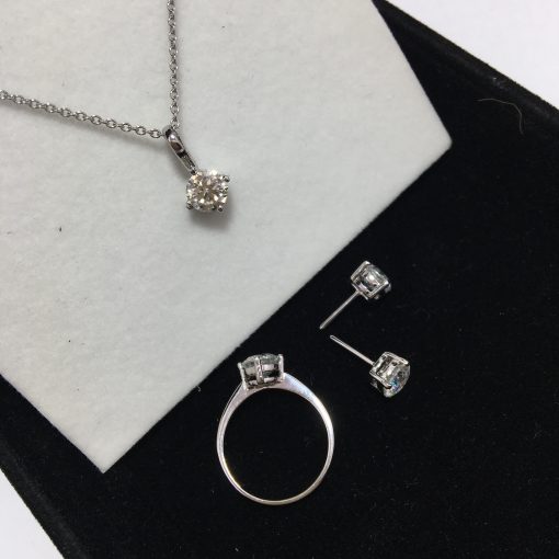 Moissanite Pendant Set