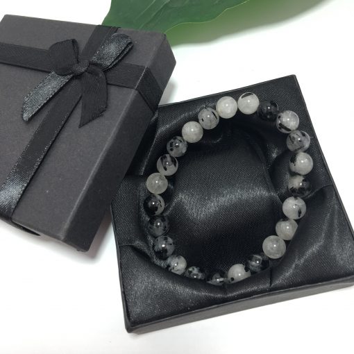 Black Rutile Faceted Beads Bracelet - Image 2