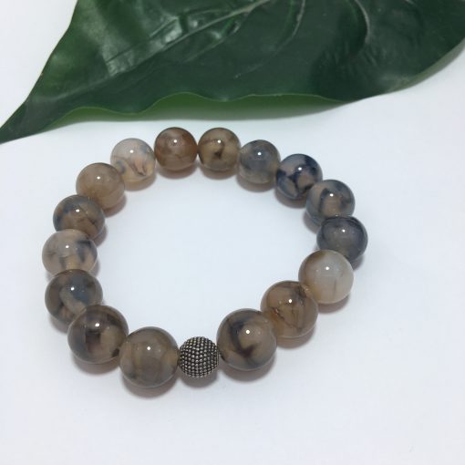 Natural Grey Agate Bracelet