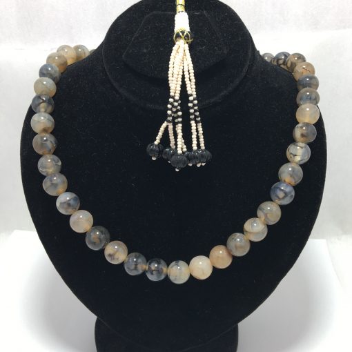 Natural Grey Agate Necklace