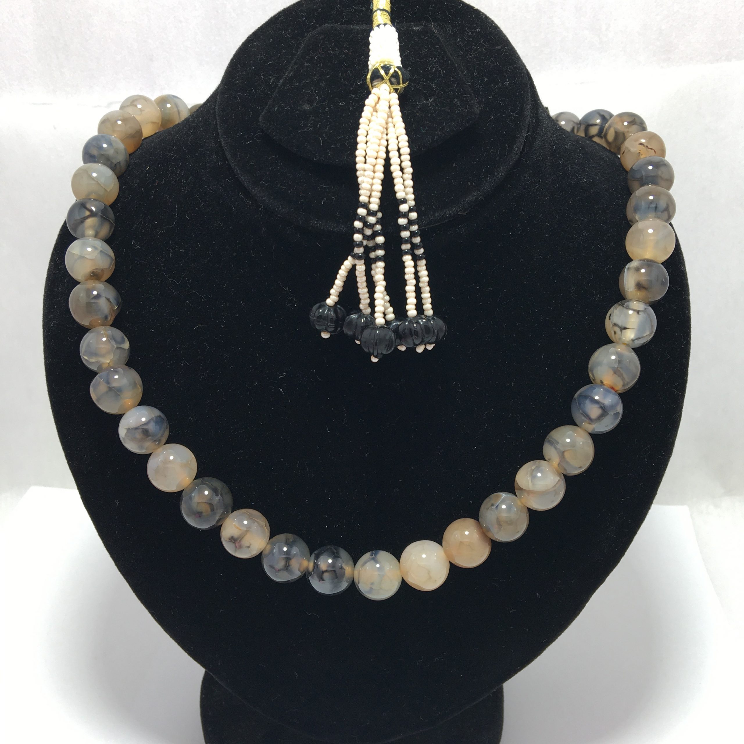 Natural Grey Agate Necklace