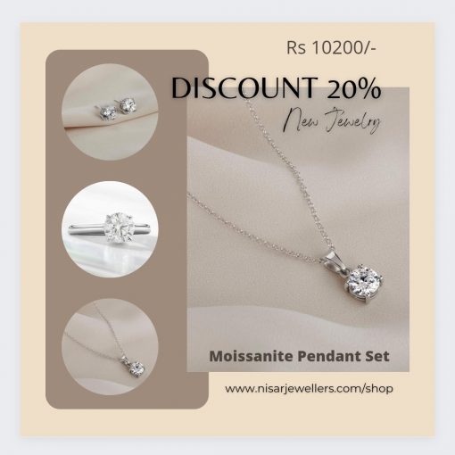 Moissanite Pendant Set