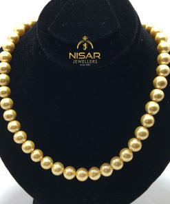 Golden Sea Pearls Necklace & Bracelet