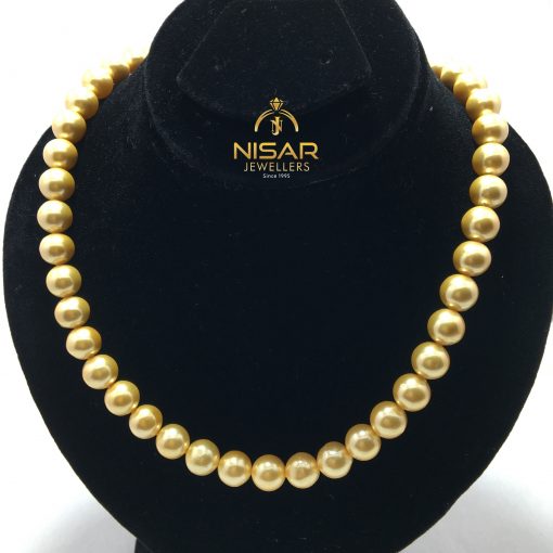 Golden Sea Pearls Necklace & Bracelet
