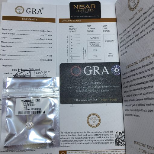 Loose 3 Carat GRA Moissanite - Image 2