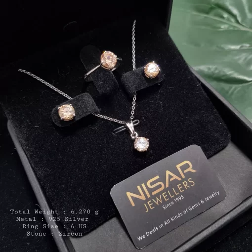 925 Silver Italian Pendant Set