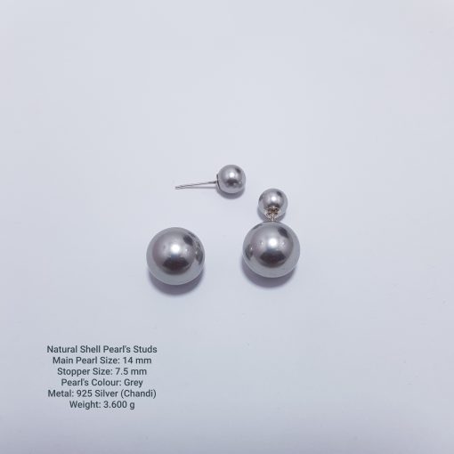 Natural Shell Pearl's Ears Studs - Image 2