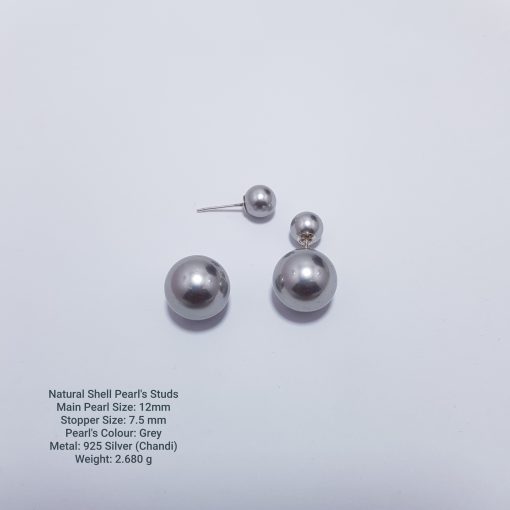 Natural Shell Pearl's Ear Studs - Image 2