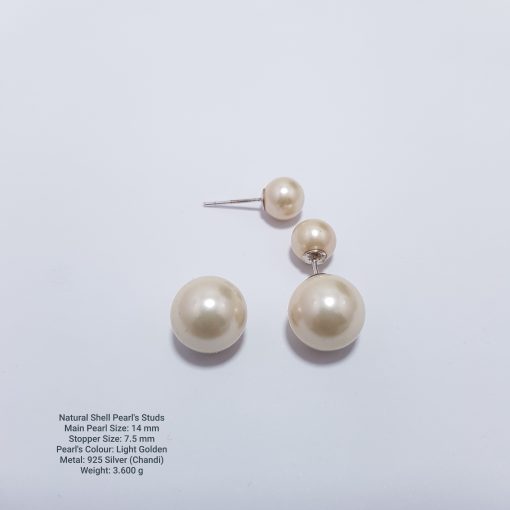 Natural Shell Pearl's Ears Studs - Image 3