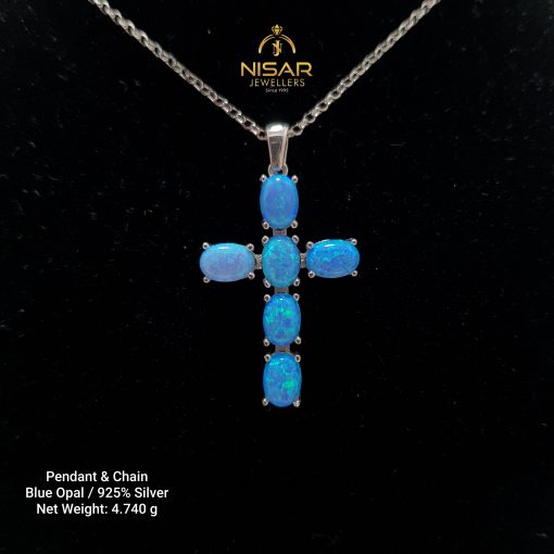 Christian Cross 925 Silver Pendant & Chain - Image 2