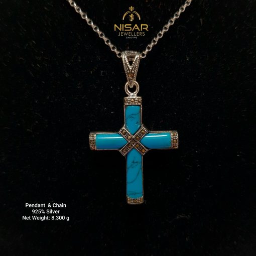 Christian Cross 925 Silver Pendant & Chain