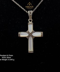 Christian Cross 925 Silver Pendant & Chain