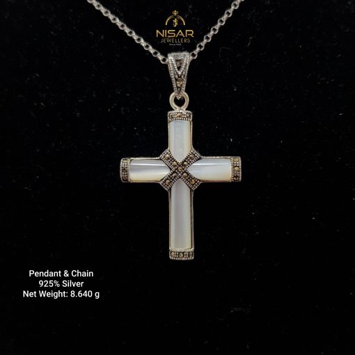 Christian Cross 925 Silver Pendant & Chain