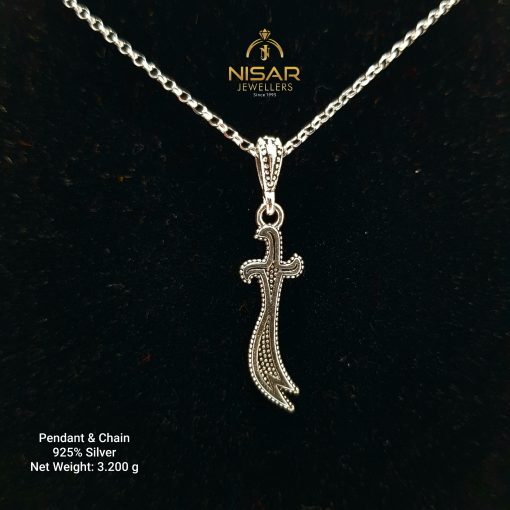 "Zulfiqar" 925 Silver Pendant & Chain - Image 2