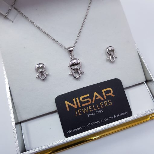 925 Silver Italian Pendant Set