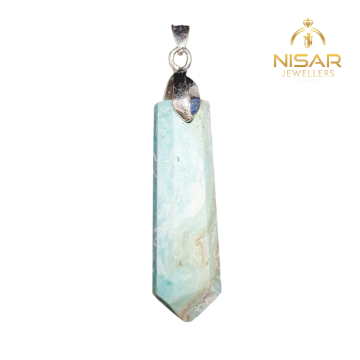 Natural Blue Calcite Stone Pendant