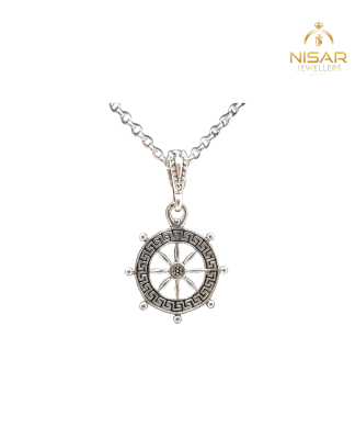 Ship Wheel 925 Silver Pendant