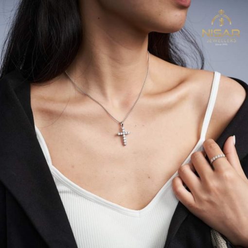Christian Cross 925 Silver Pendant & Chain - Image 2