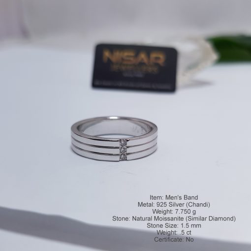 925 Silver Men Band - Image 3