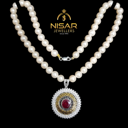 925 Silver Pendant & Pearl's Necklace