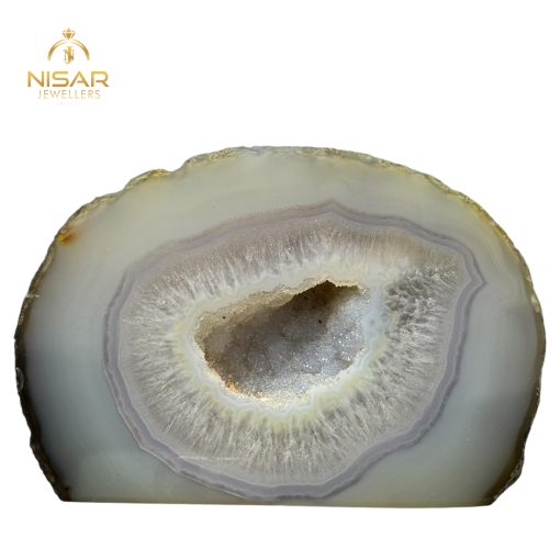 Natural Agate Geode with Quartz Crystals