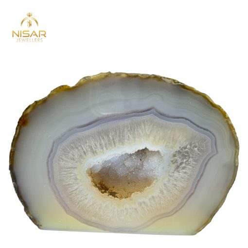 Natural Agate Geode with Quartz Crystals - Image 3