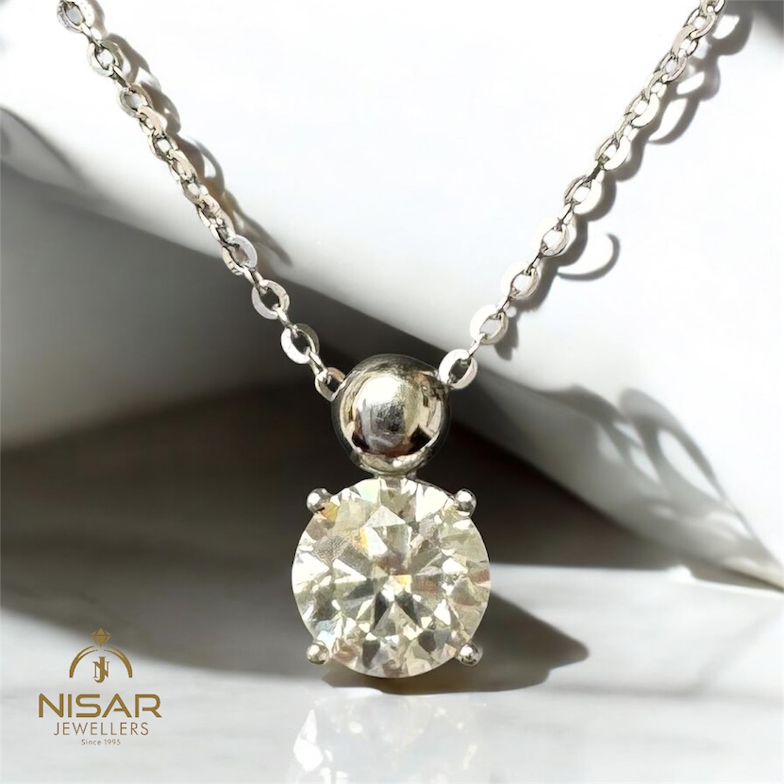 Moissanite 925 Silver Pendant Chain