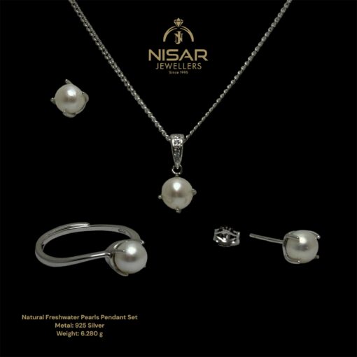 Natural Freshwater Pearls Pendant Set - Image 2