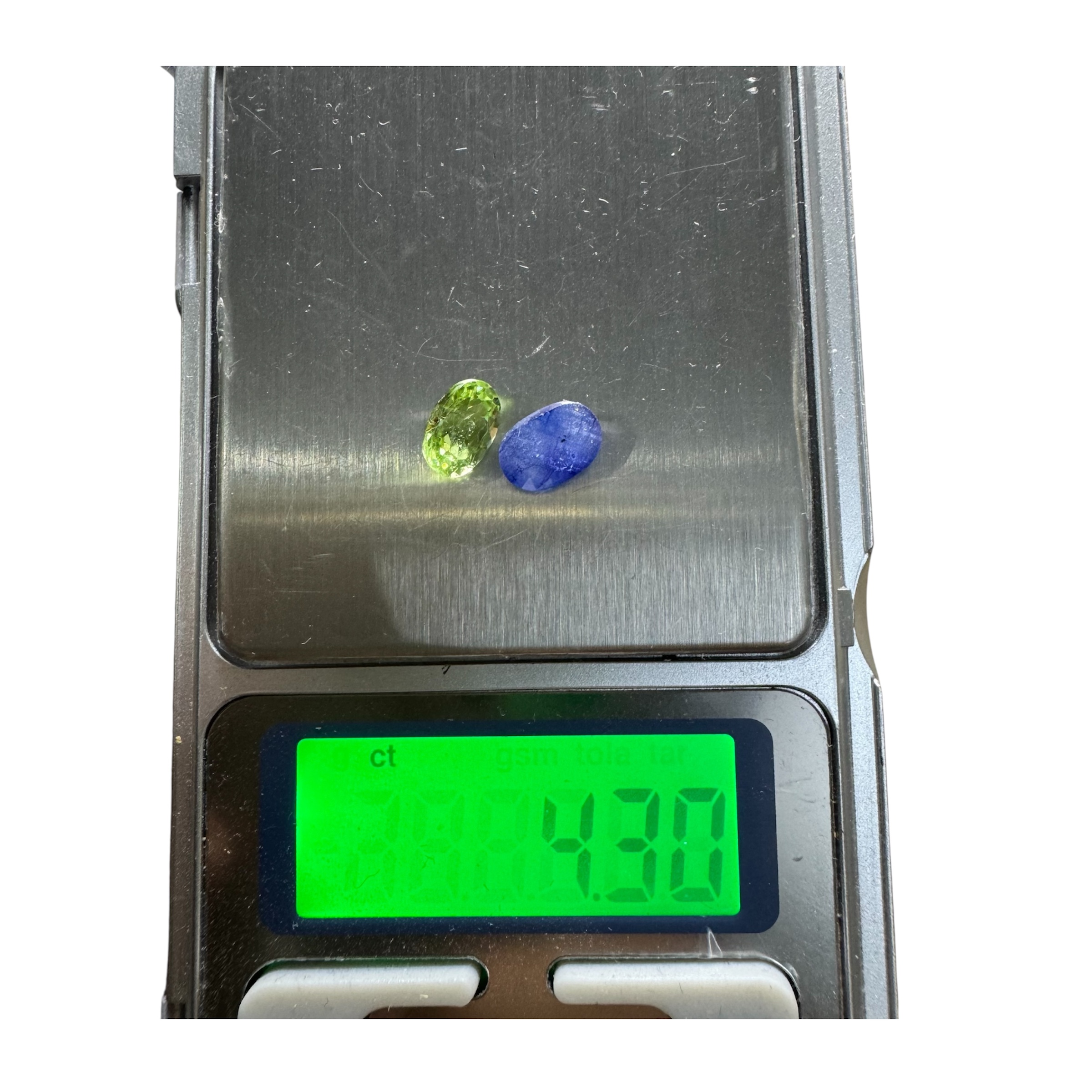 Natural Blue Sapphire & Peridot Stone - Image 3