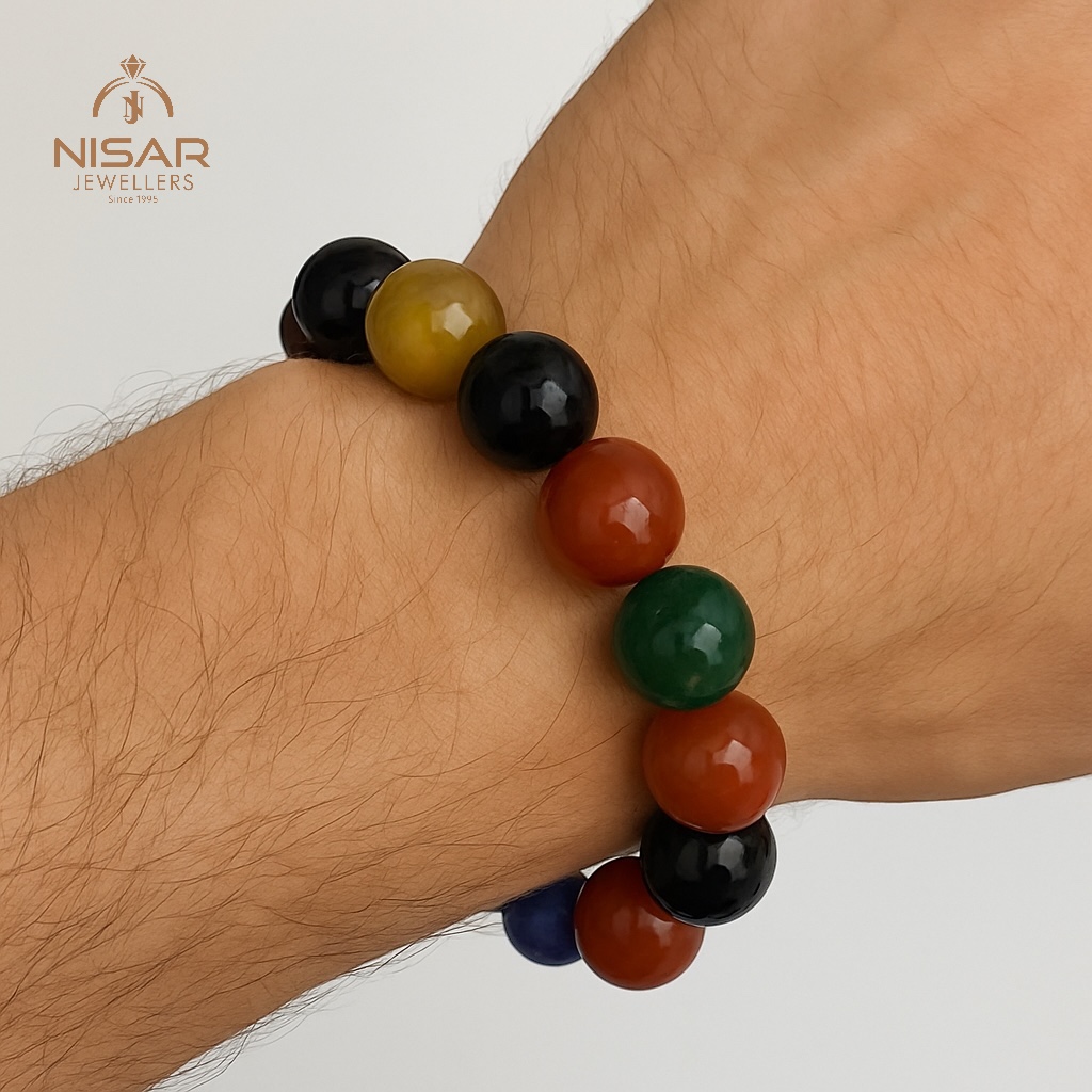 Natural Multi Agate Beads Bracelet
