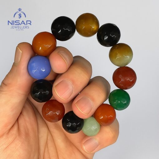 Natural Multi Agate Beads Bracelet - Image 2