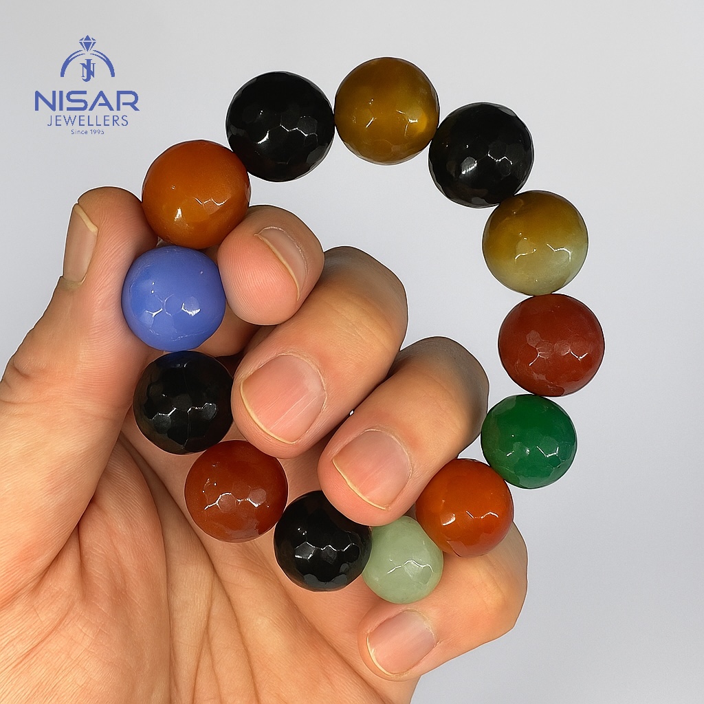 Natural Multi Agate Beads Bracelet - Image 2