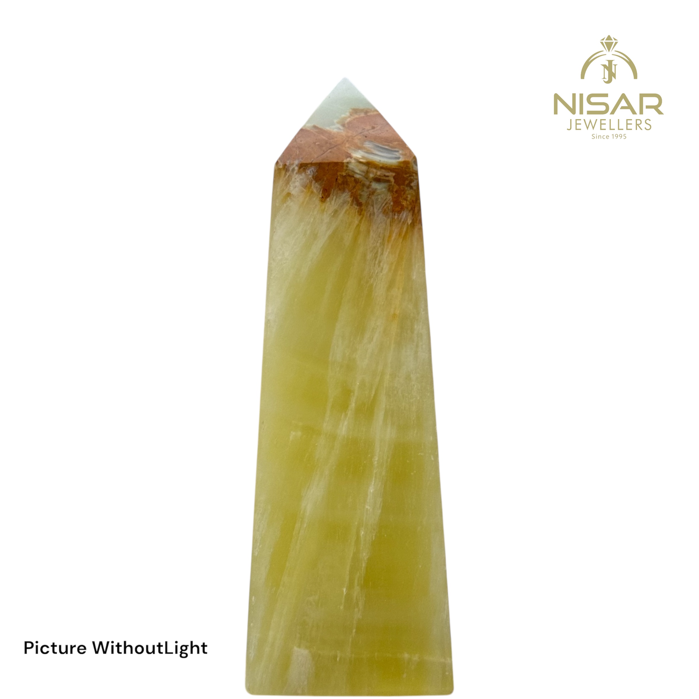 Natural Lemon Calcite Stone Tower - Image 2