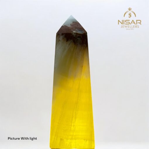 Natural Lemon Calcite Stone Tower