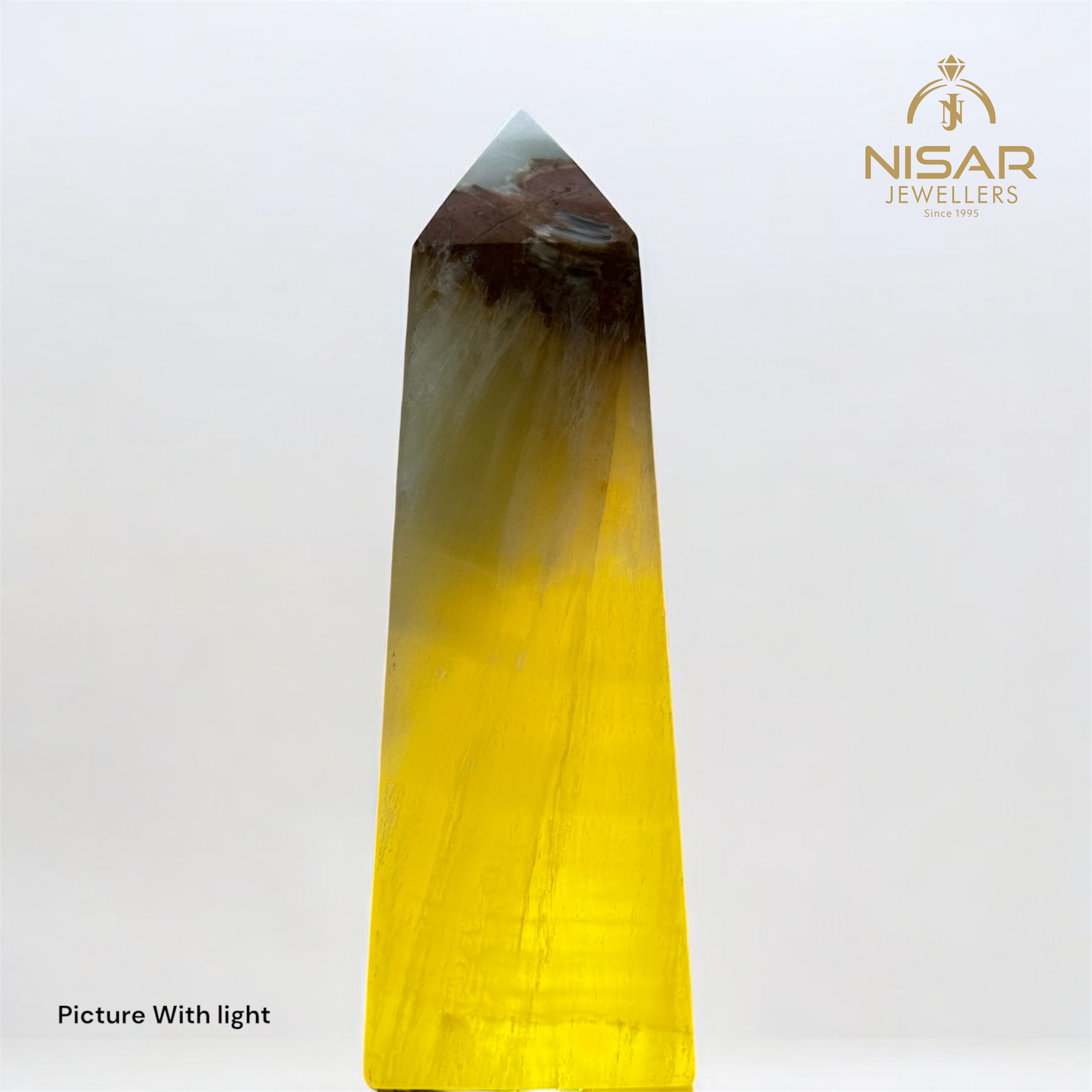 Natural Lemon Calcite Stone Tower