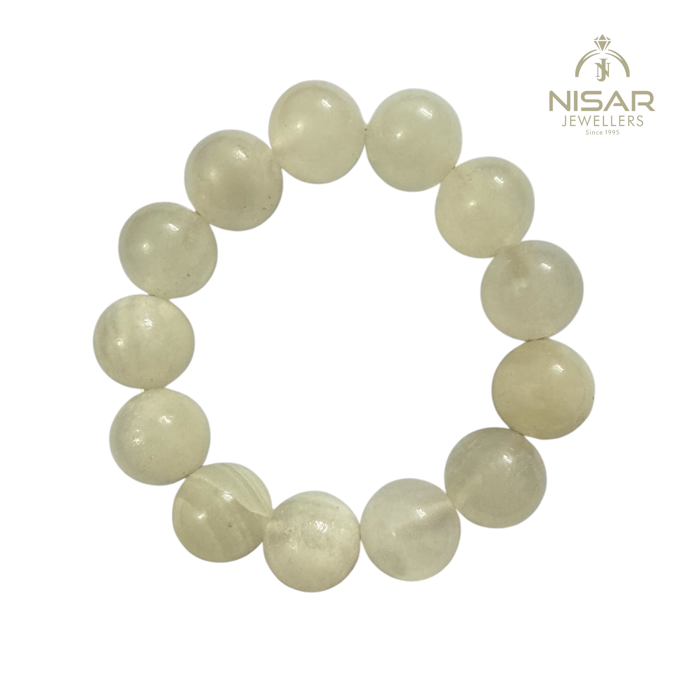 Natural White Calcite Beads Bracelet