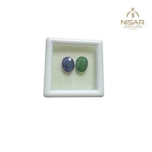 Natural Emerald & Blue Sapphire Stone - Image 2