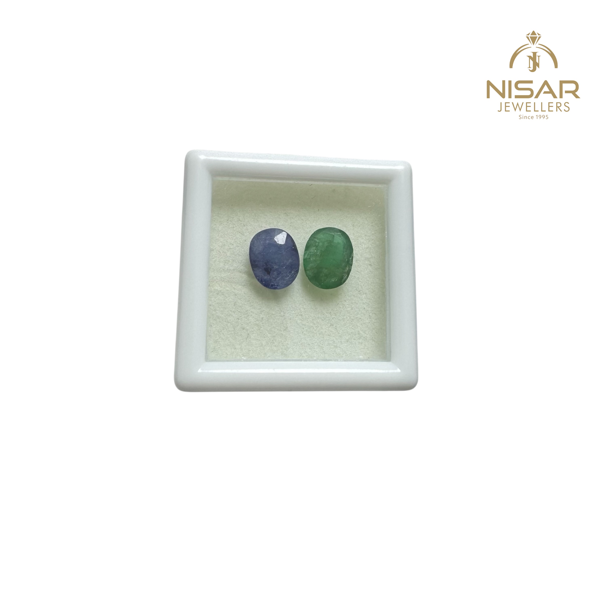 Natural Emerald & Blue Sapphire Stone - Image 2
