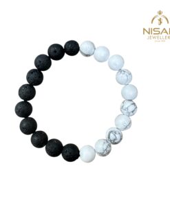 Natural Howlite & Lava Bracelet
