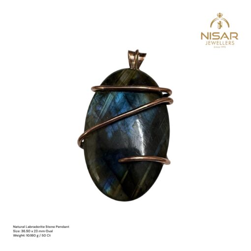 Natural Labradorite Stone Pendant - Image 2