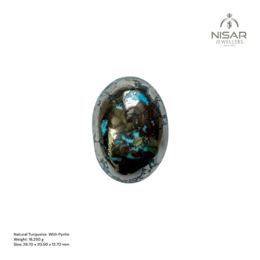 Natural Turquoise with Pyrite - Image 3