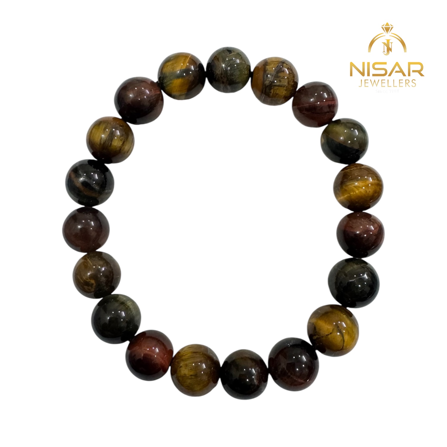 Natural Multi Tiger Eye Stone Bracelet - Image 4