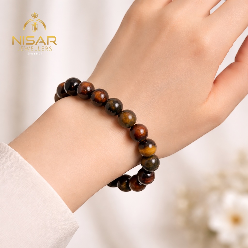 Natural Multi Tiger Eye Stone Bracelet - Image 2
