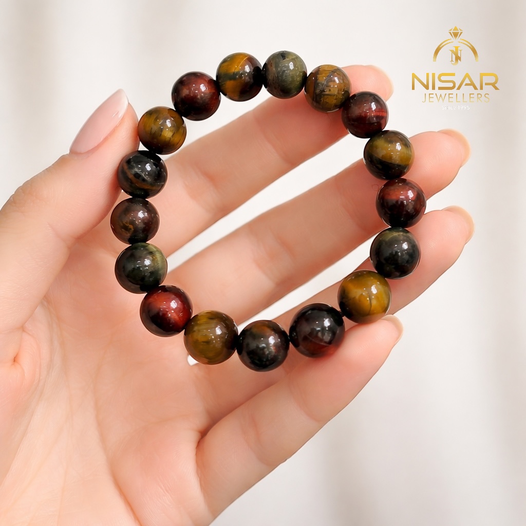 Natural Multi Tiger Eye Stone Bracelet - Image 3