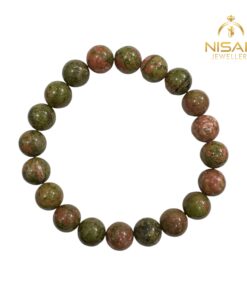 Alternative view of Natural Unakite Stone Bracelet